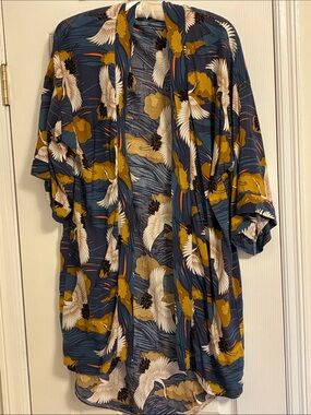 Kimono with flying cranes